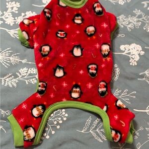 Penguin Print Red and Green Kids One Piece